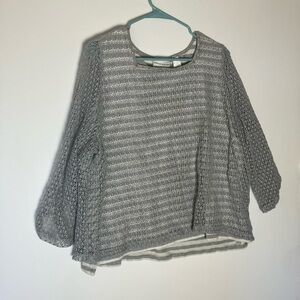 Alfred Dunner Metallic Gray Women's sheer Shirt